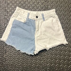 Two-Tone Denim Women Shorts